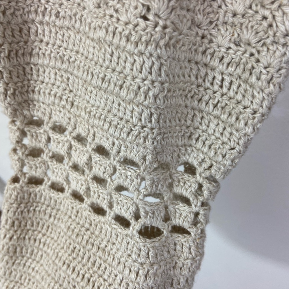 Vintage Y2K Granny Square Cardigan Sweater Crocheted M Petite Boho Cottagecore - Picture 3 of 9